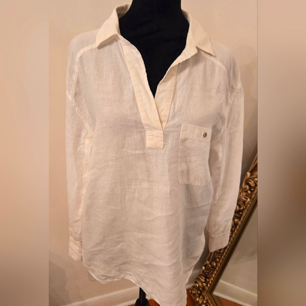 Wrap London Linen White Top Sz 8